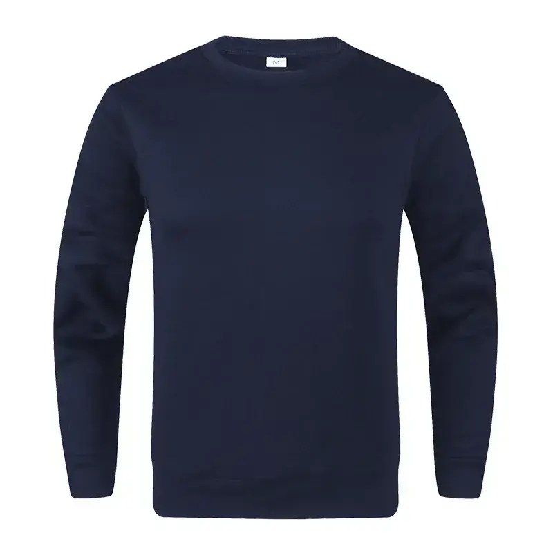 Blue Crewneck Sweatshirt Unisex Fleece Loose Fit - Image 4