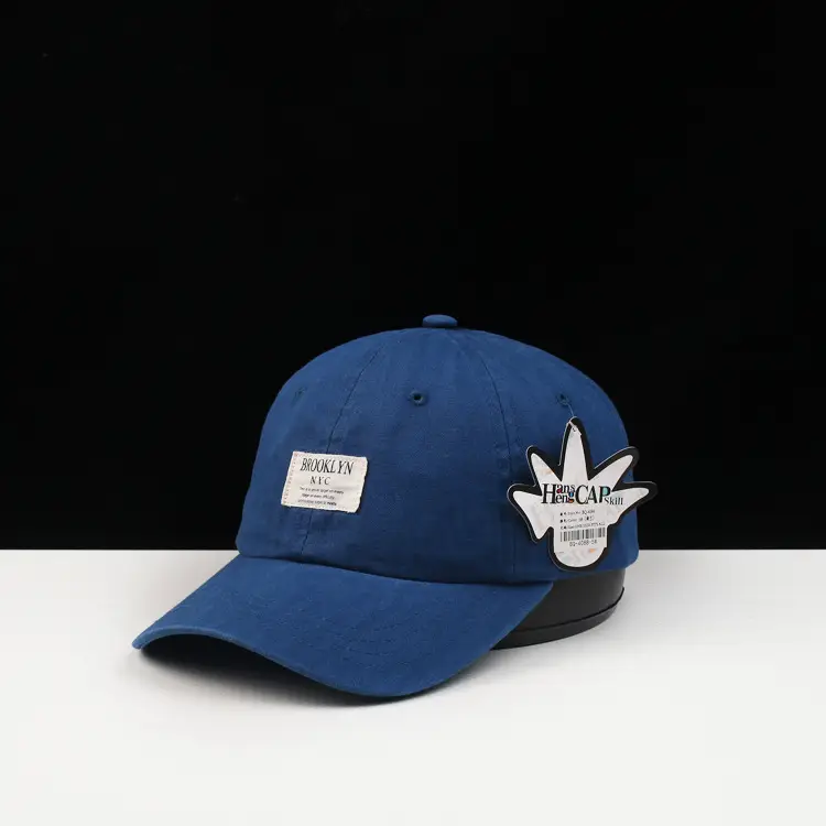 Women Blue Cotton Cap with Brand Logo — feature 4