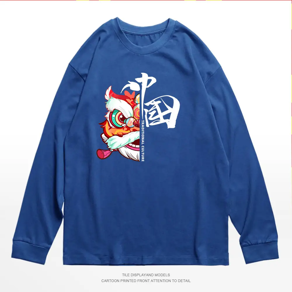 Men Chinese National Red Long Sleeve T-Shirt - Image 5