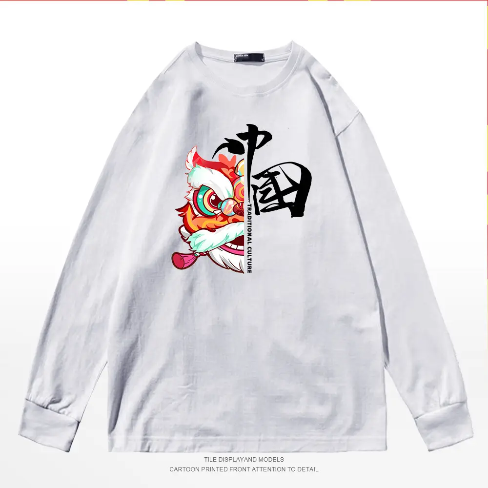 Men Chinese National Red Long Sleeve T-Shirt - Image 2