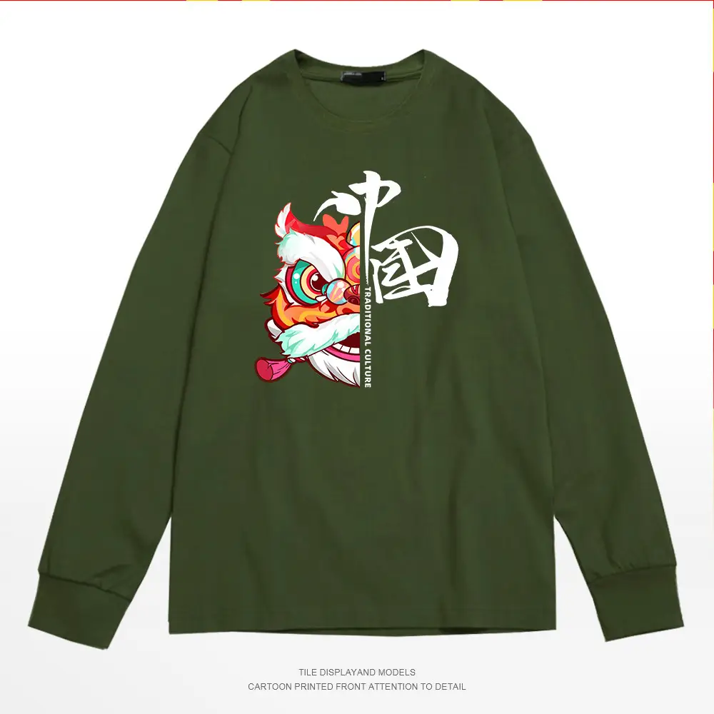Men Chinese National Red Long Sleeve T-Shirt - Image 6