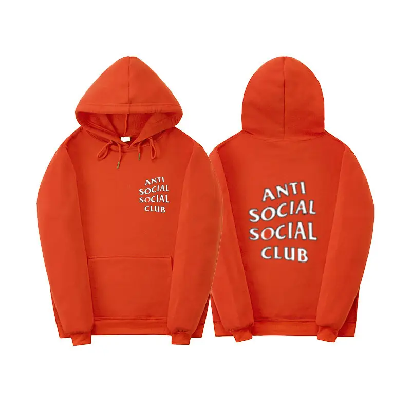 Anti Social Club Hoodie Orange Velvet 2021 — feature 7
