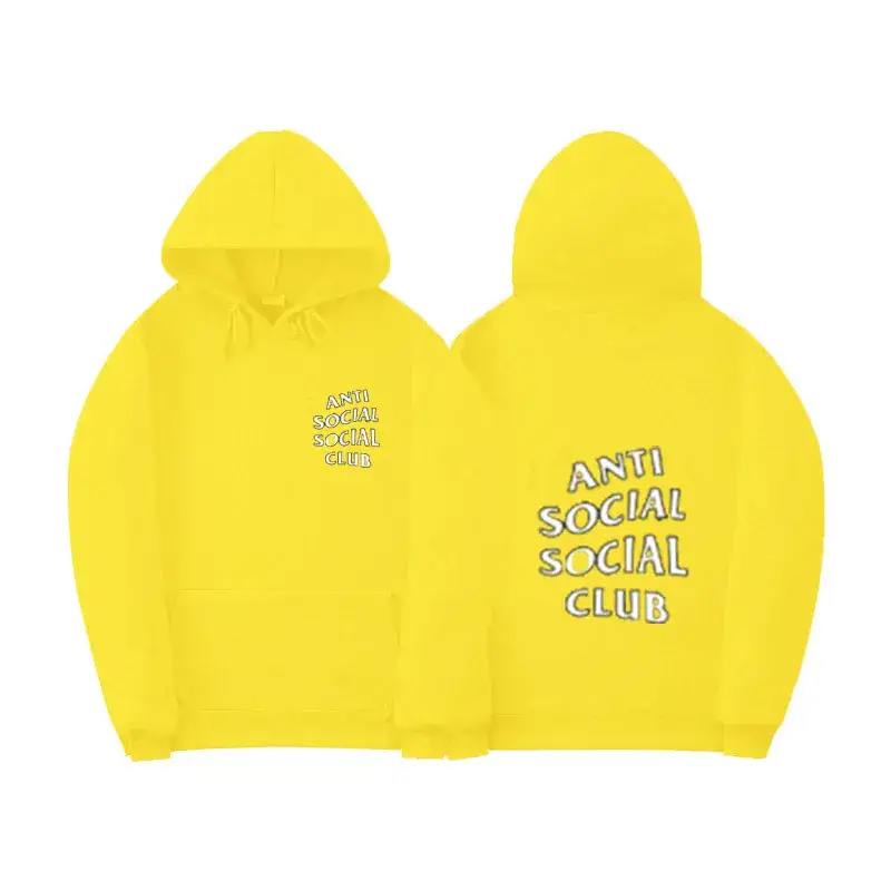 Anti Social Club Hoodie Orange Velvet 2021 - Image 2