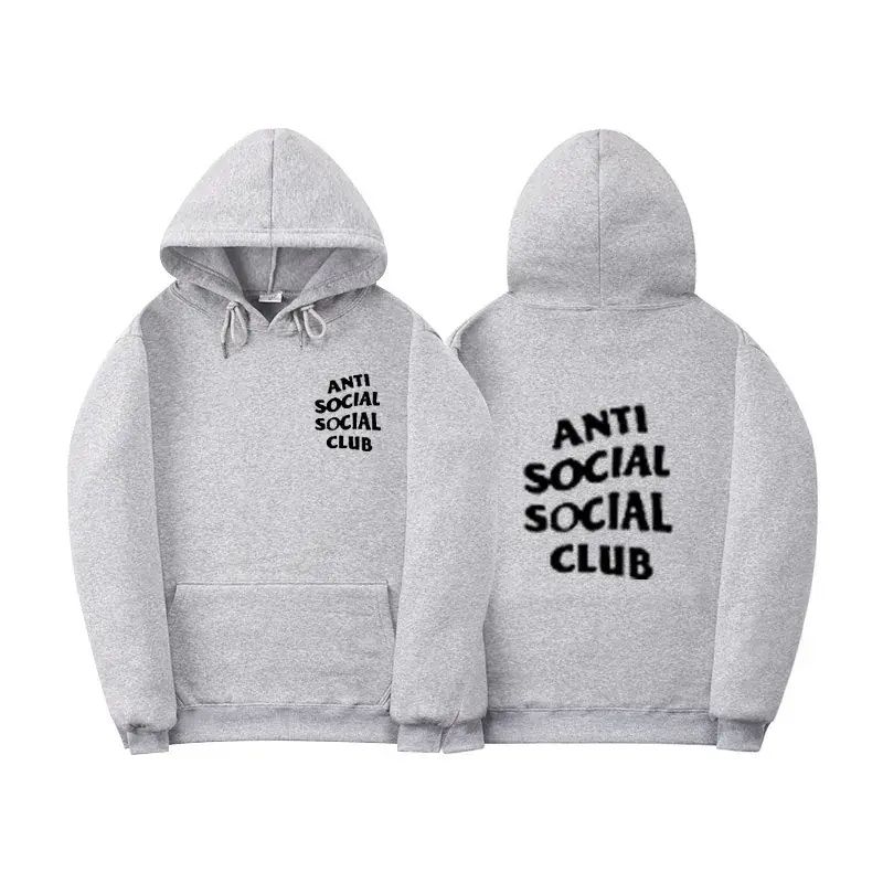 Anti Social Club Hoodie Orange Velvet 2021 - Image 4