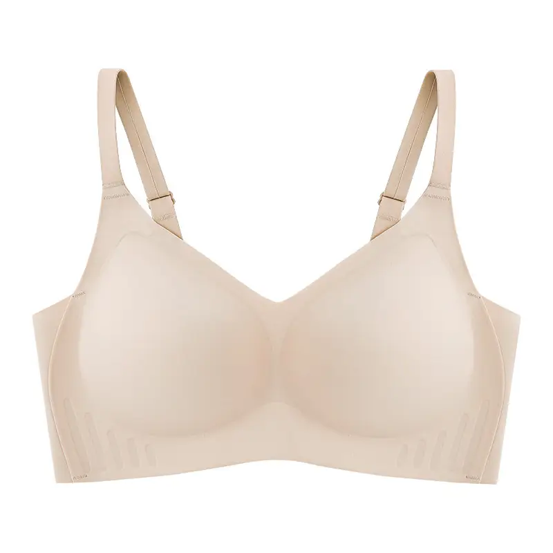 Foreign Trade Intimates Macaron Seamless Soft Support Pull-Up Fixed Cup Bra Push-Up Adjustable Latex Soft - Image 2