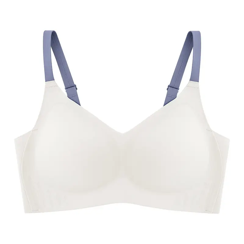 Foreign Trade Intimates Macaron Seamless Soft Support Pull-Up Fixed Cup Bra Push-Up Adjustable Latex Soft - Image 3