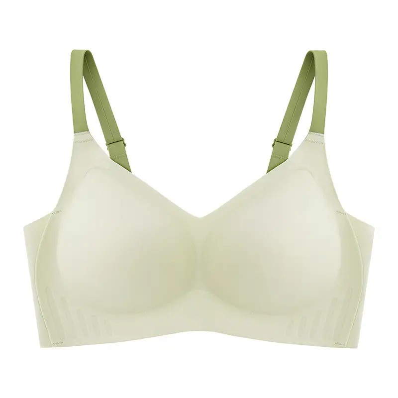 Foreign Trade Intimates Macaron Seamless Soft Support Pull-Up Fixed Cup Bra Push-Up Adjustable Latex Soft - Image 4