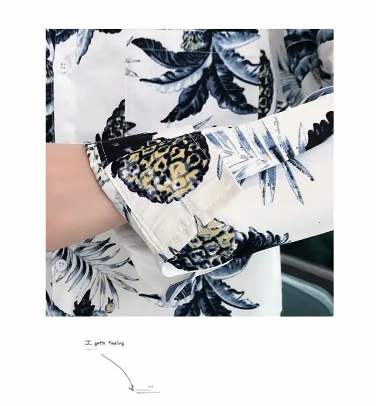 Men's Yellow Floral Long Sleeve Beach Shirt — feature 19