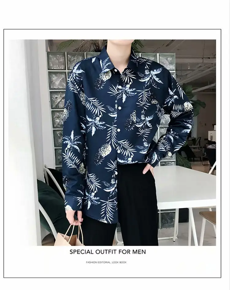 Men's Yellow Floral Long Sleeve Beach Shirt — feature 6