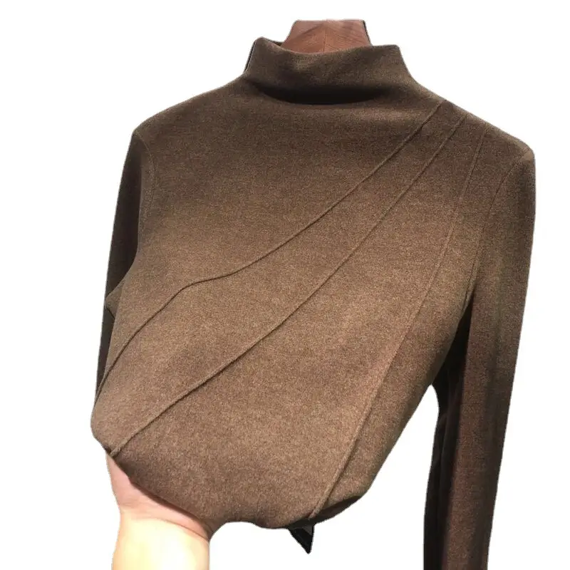 Women Half Turtleneck Velvet Shirt Autumn Winter 2025 - Image 9