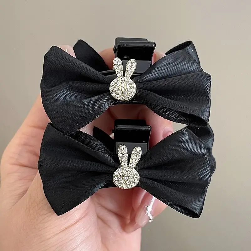 Velvet Bow Hair Clips for Women Red Bow Grab Clip - Image 9