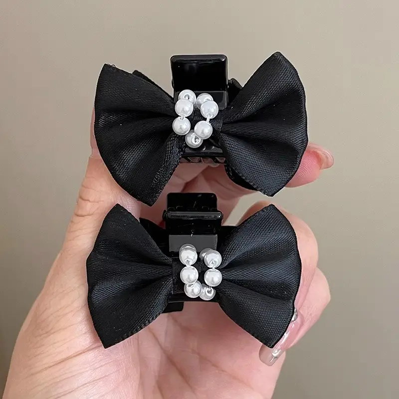 Velvet Bow Hair Clips for Women Red Bow Grab Clip - Image 11