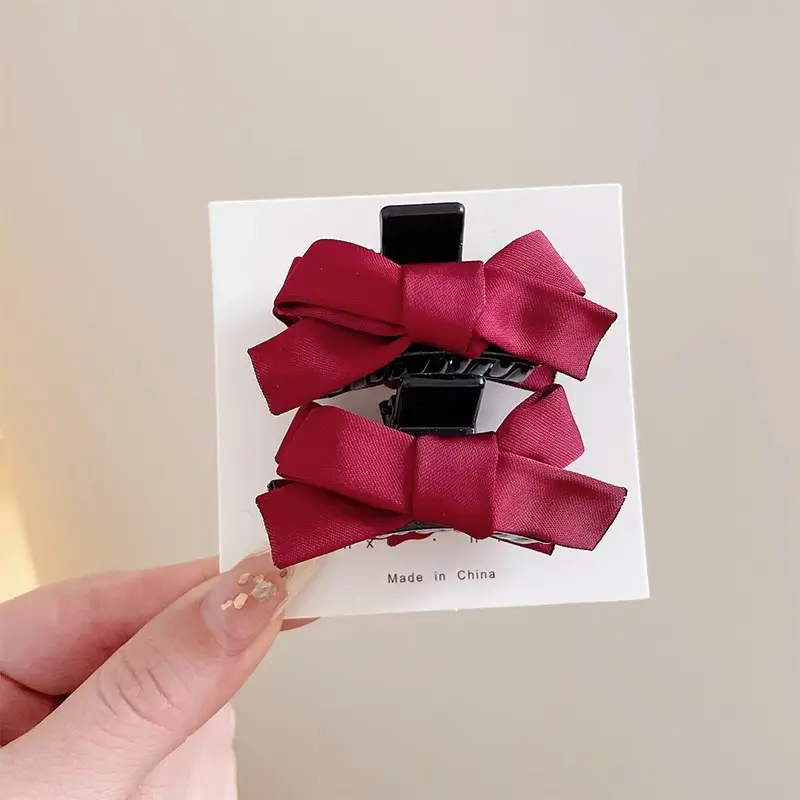 Velvet Bow Hair Clips for Women Red Bow Grab Clip - Image 16