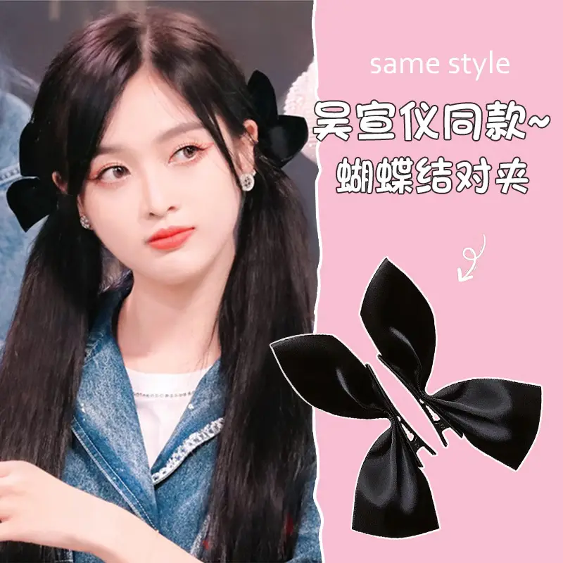 Velvet Bow Hair Clips for Women Red Bow Grab Clip - Image 4