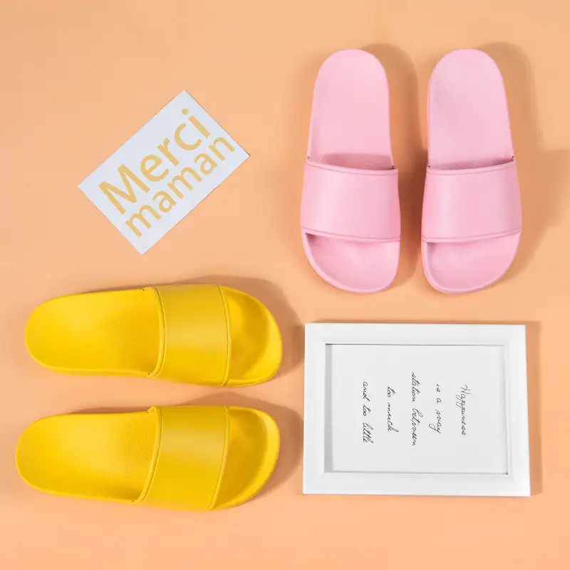 Women Non-Slip Yellow Logomarkka Slippers