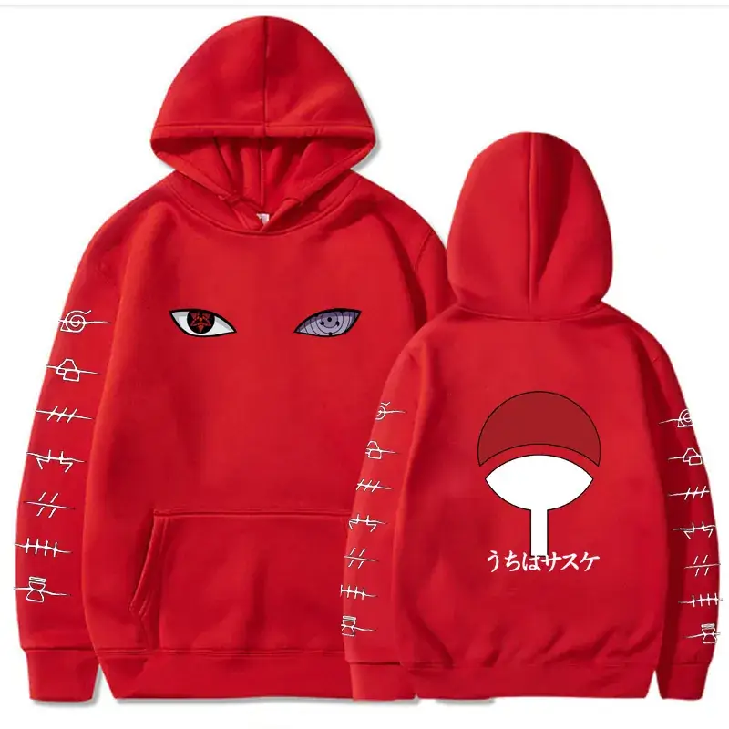 Naruto Sasuke Printed Black Hoodie for Men Women - Image 3