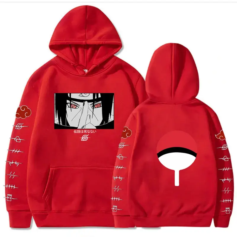 Naruto Sasuke Printed Black Hoodie for Men Women - Image 9