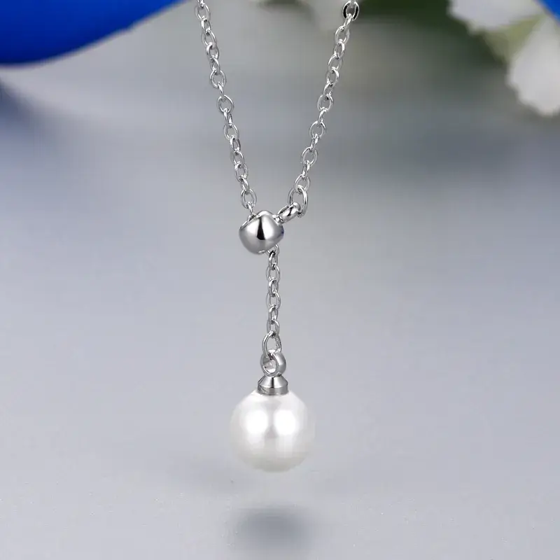 Women's Adjustable Pearl Necklace Gold Tone