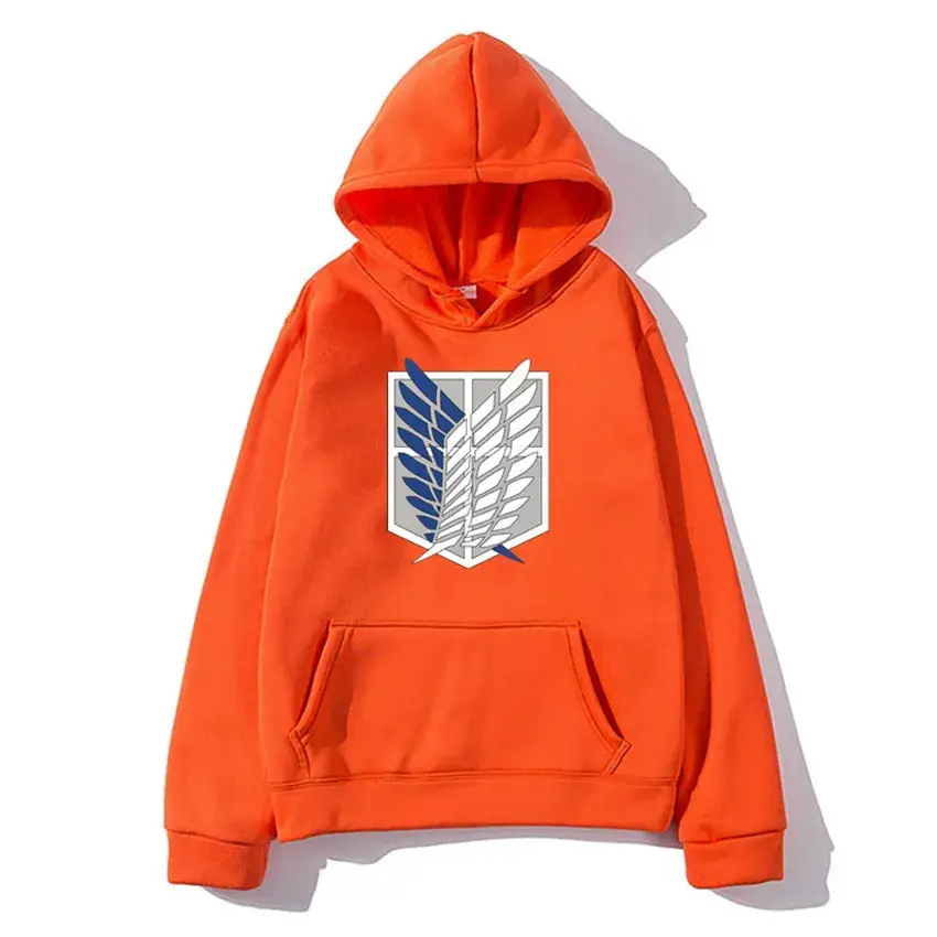 Black Japanese Anime Attack on Titan Hooded Sweatshirt