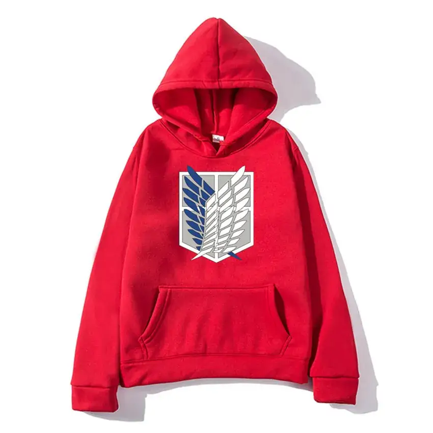 Black Japanese Anime Attack on Titan Hooded Sweatshirt
