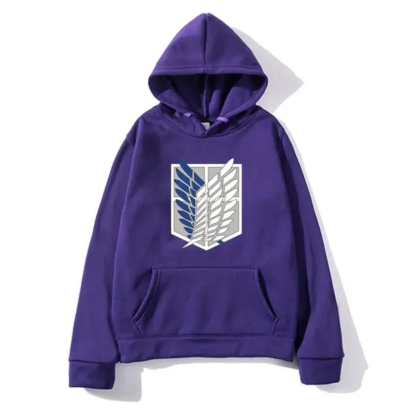 Black Japanese Anime Attack on Titan Hooded Sweatshirt