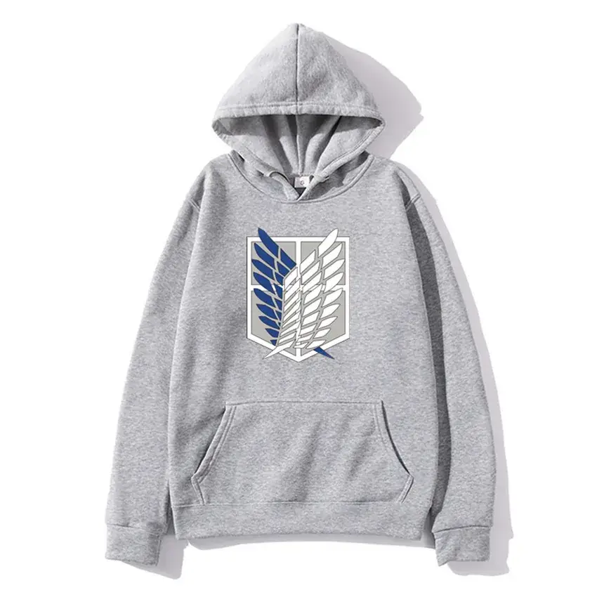 Black Japanese Anime Attack on Titan Hooded Sweatshirt