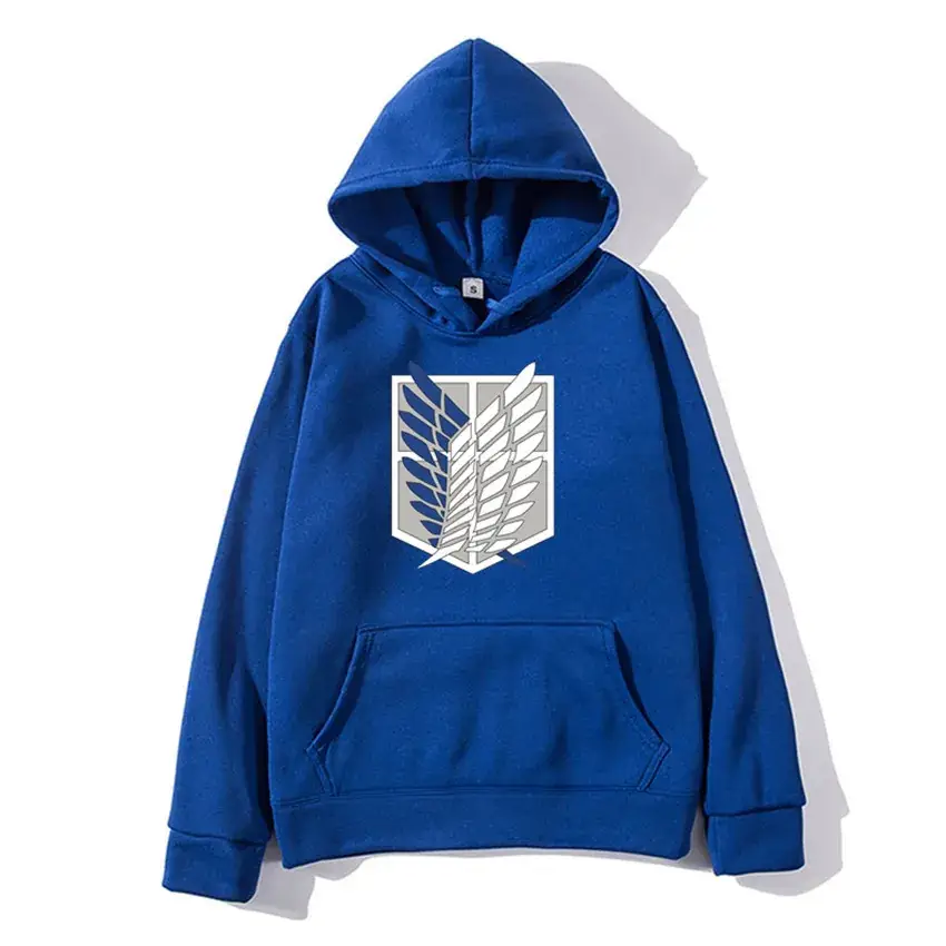 Black Japanese Anime Attack on Titan Hooded Sweatshirt