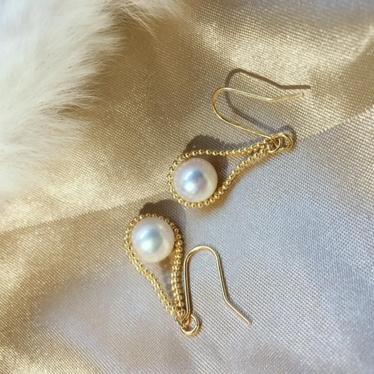 14K Gold Filled Pearl Teardrop Earrings - Image 2