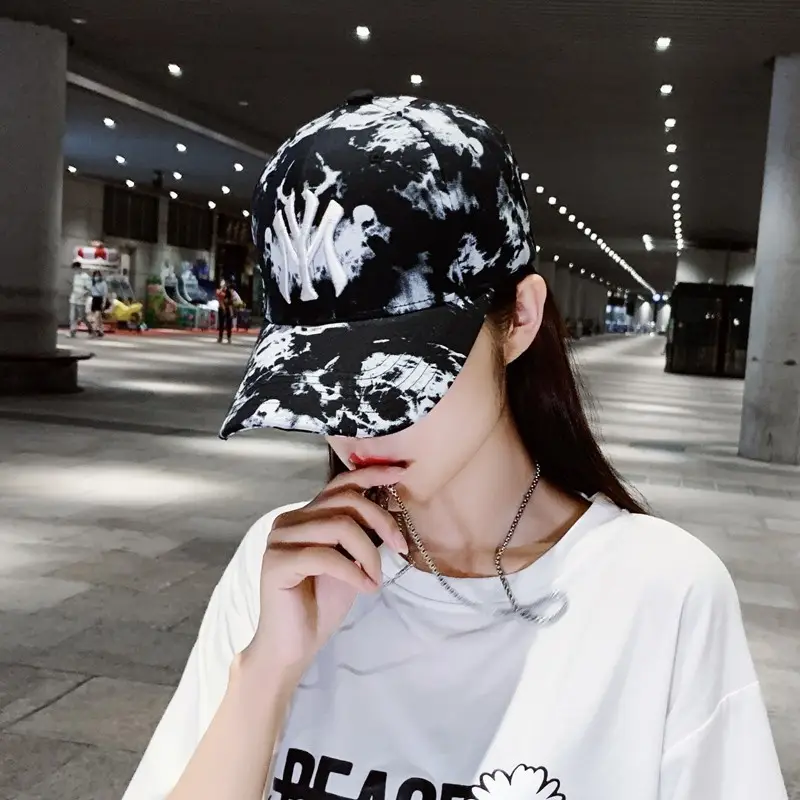 Men's Black White Graphic Baseball Cap Large Bristle - Image 6