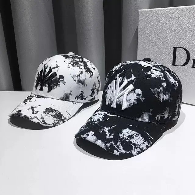 Men's Black White Graphic Baseball Cap Large Bristle — feature 12
