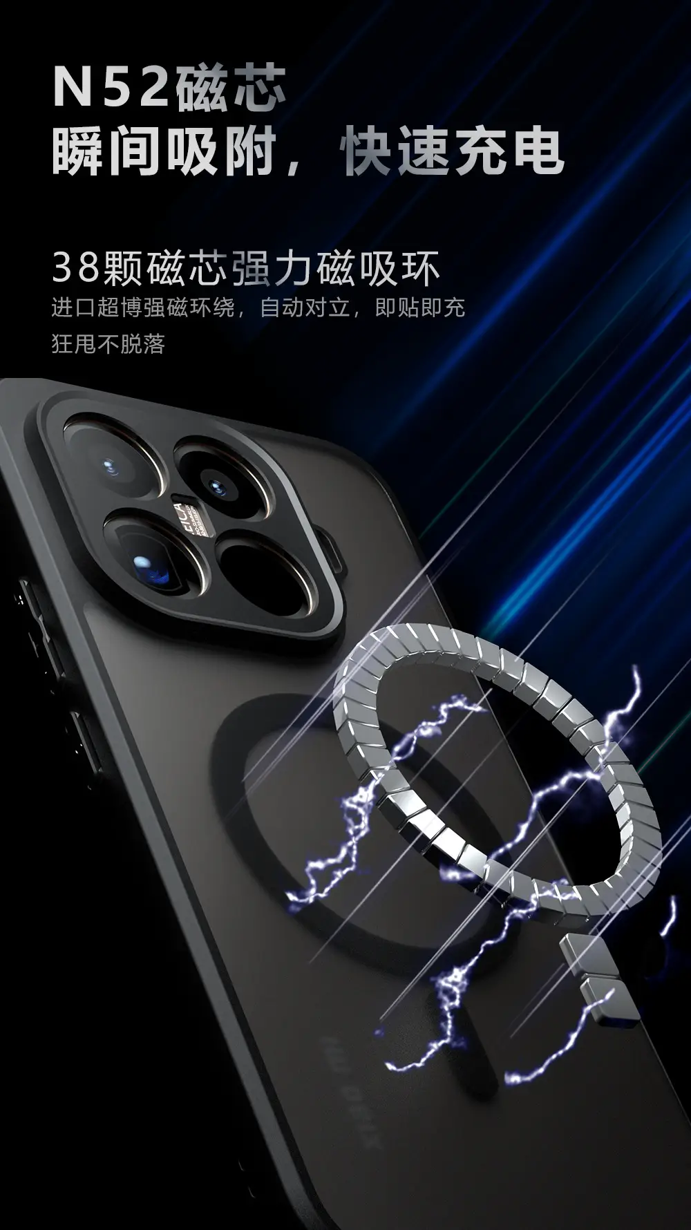 Xiaomi 15t Pro Magnetic Phone Case with 3D Touch & Anti-Fall Protection — feature 2