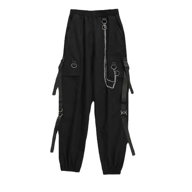 Black Loose-Waist Streetwear Pants for Women Spring Autumn - Image 6