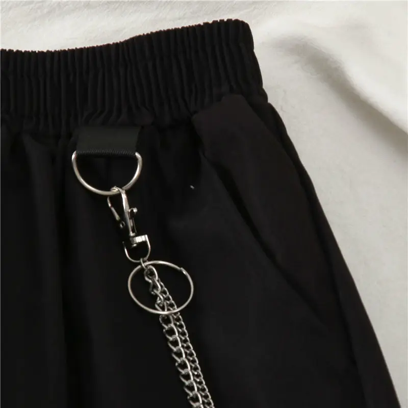 Black Loose-Waist Streetwear Pants for Women Spring Autumn — feature 13