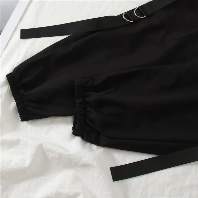 Black Loose-Waist Streetwear Pants for Women Spring Autumn — feature 16