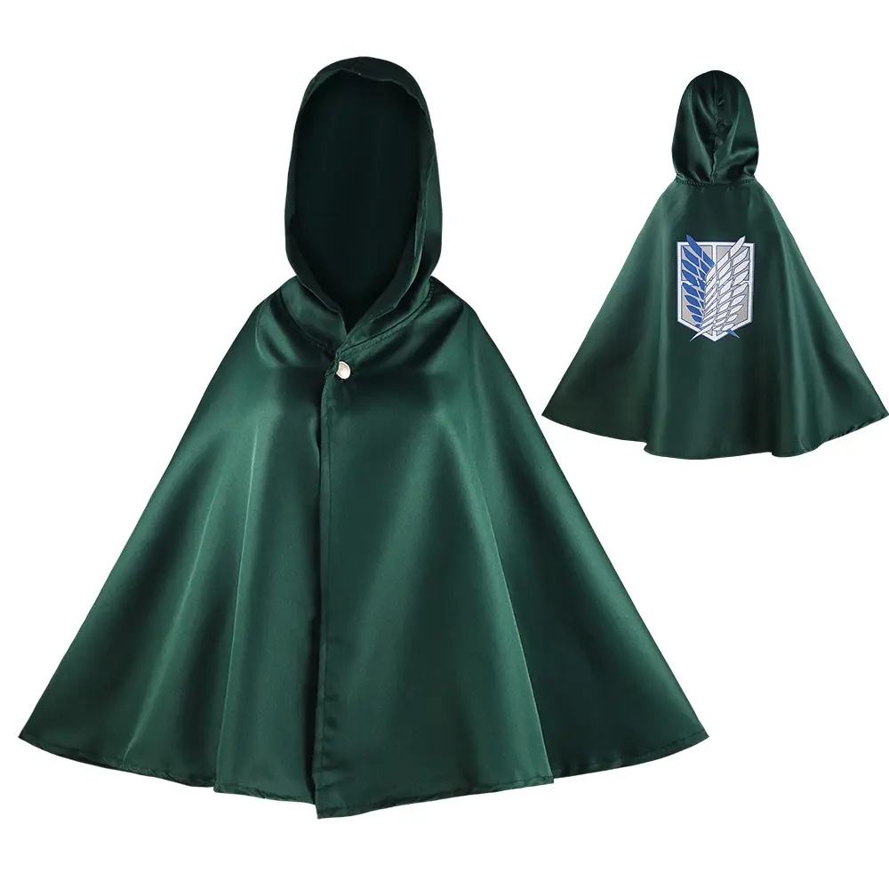 Green Hooded Cosplay Costume with Wings of Freedom Design - Image 2