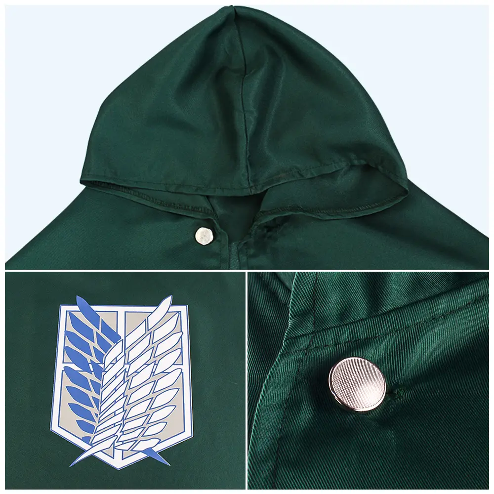Green Hooded Cosplay Costume with Wings of Freedom Design - Image 6