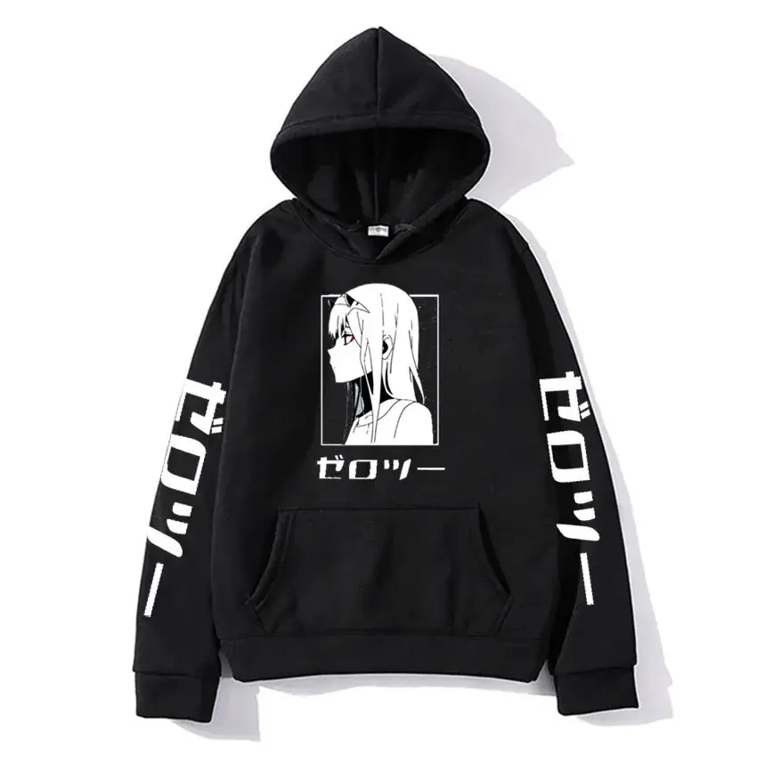 Pink Hoodie with "Dark in The FRANXX" Print