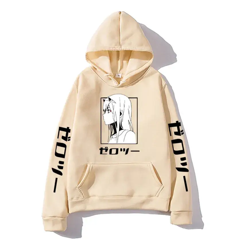 Pink Hoodie with "Dark in The FRANXX" Print
