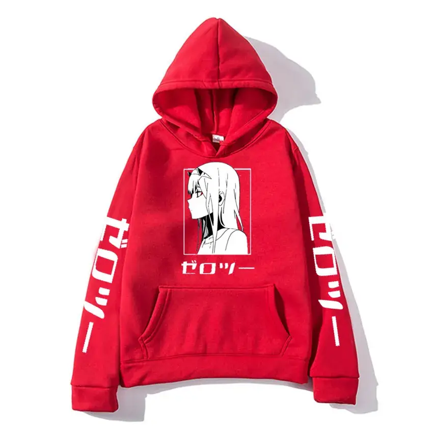 Pink Hoodie with "Dark in The FRANXX" Print