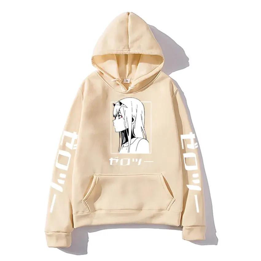 Pink Hoodie with "Dark in The FRANXX" Print