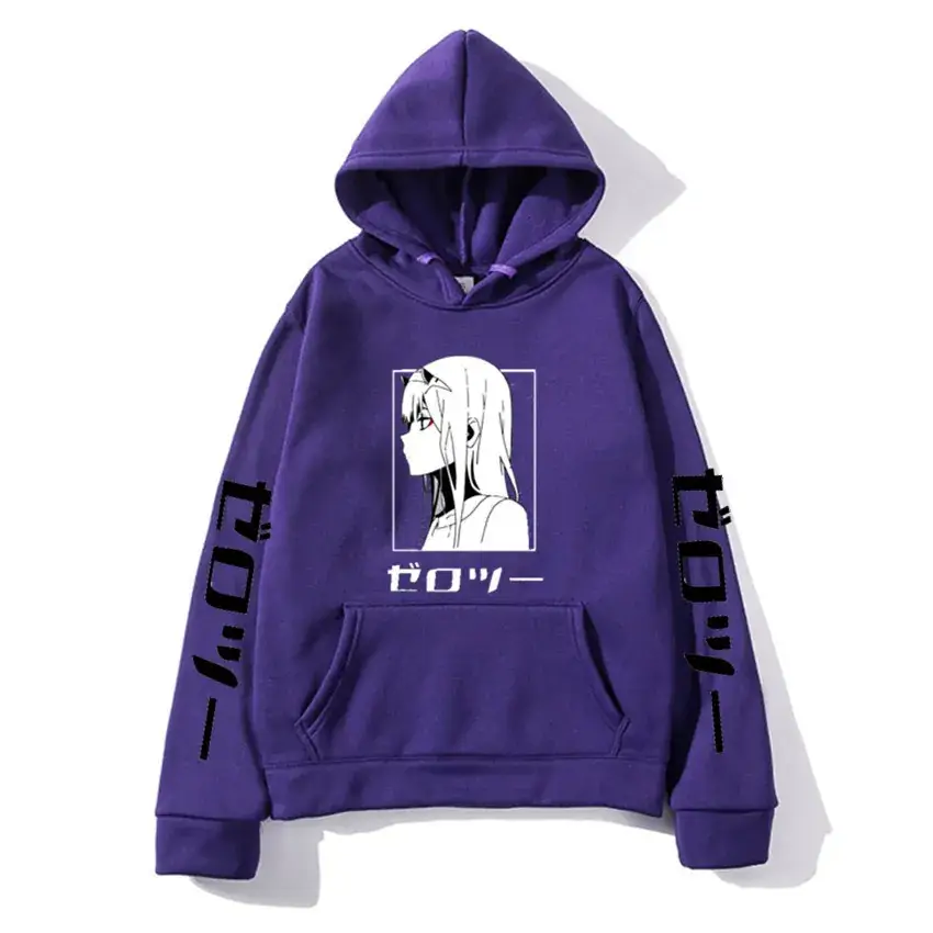 Pink Hoodie with "Dark in The FRANXX" Print