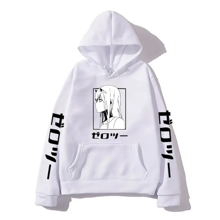 Pink Hoodie with "Dark in The FRANXX" Print
