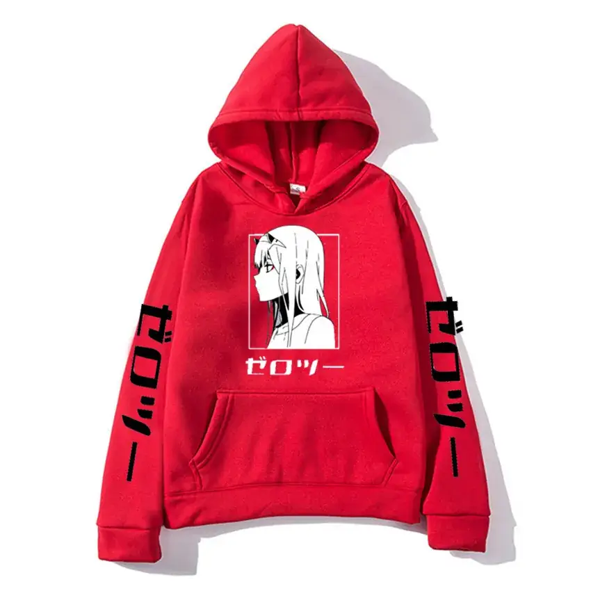 Pink Hoodie with "Dark in The FRANXX" Print