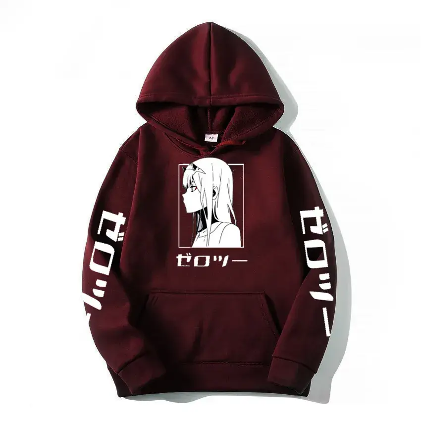 Pink Hoodie with "Dark in The FRANXX" Print
