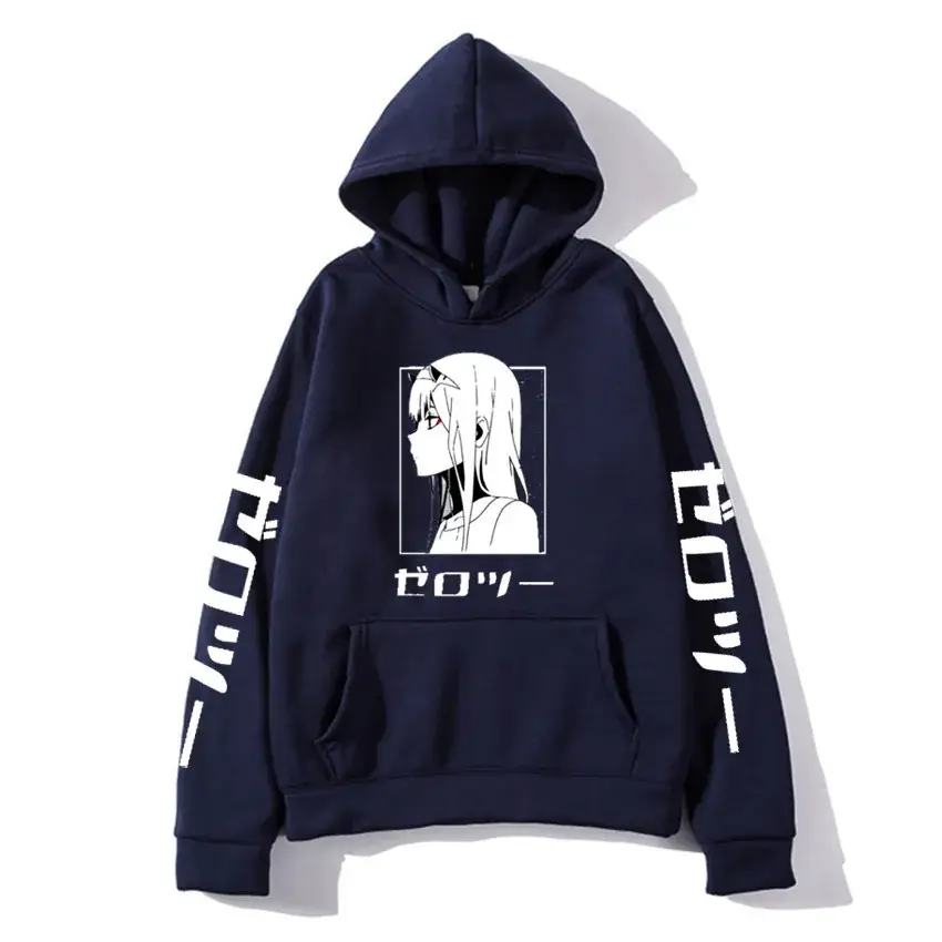 Pink Hoodie with "Dark in The FRANXX" Print