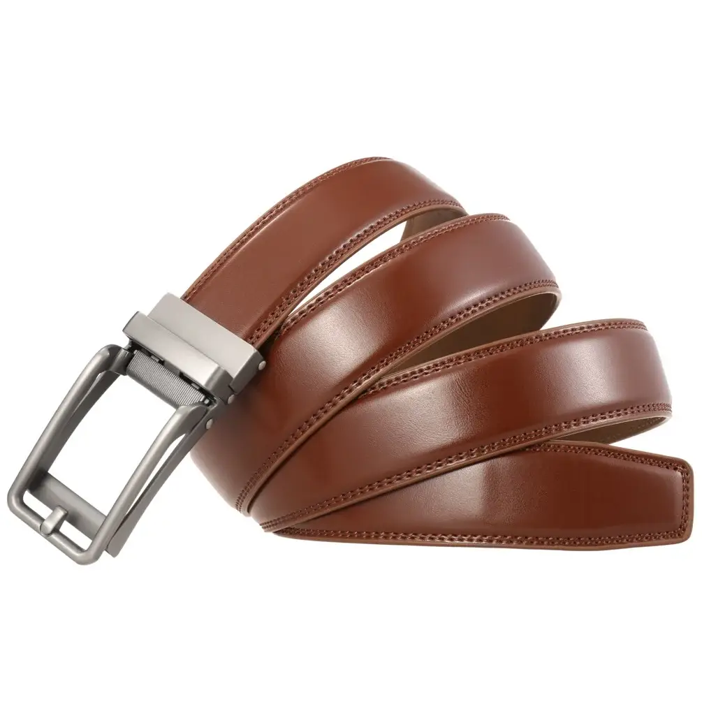 Men's Black Leather Belt with Silver Buckle — feature 17