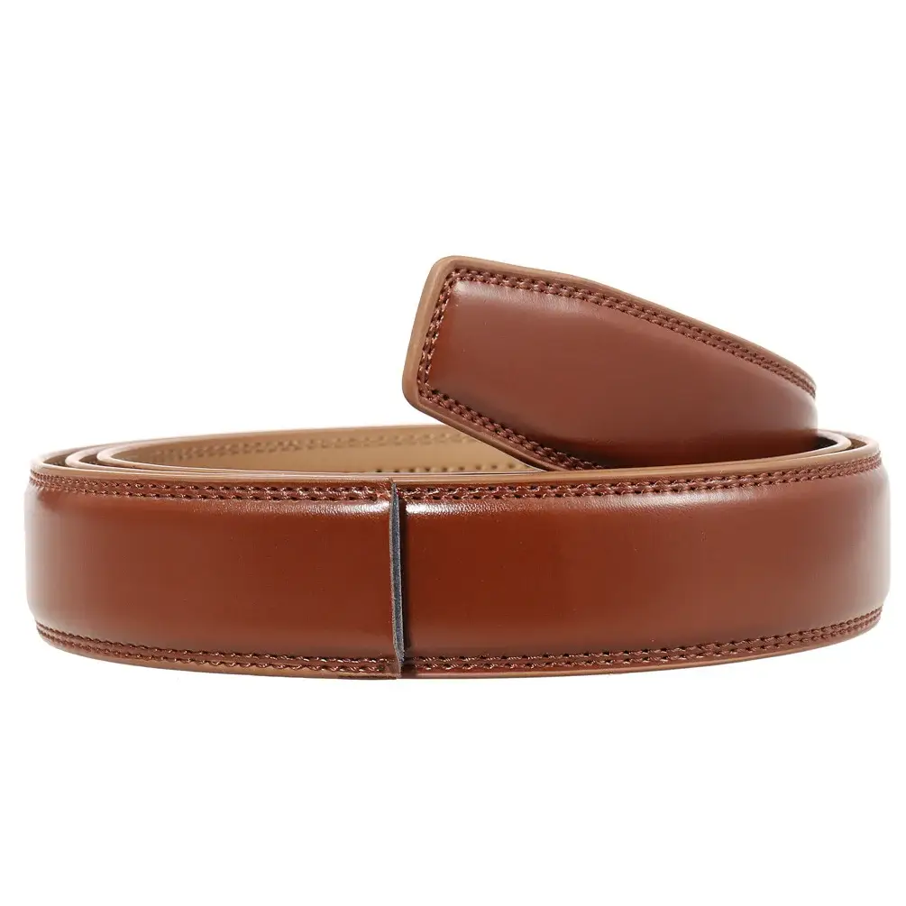 Men's Black Leather Belt with Silver Buckle — feature 18