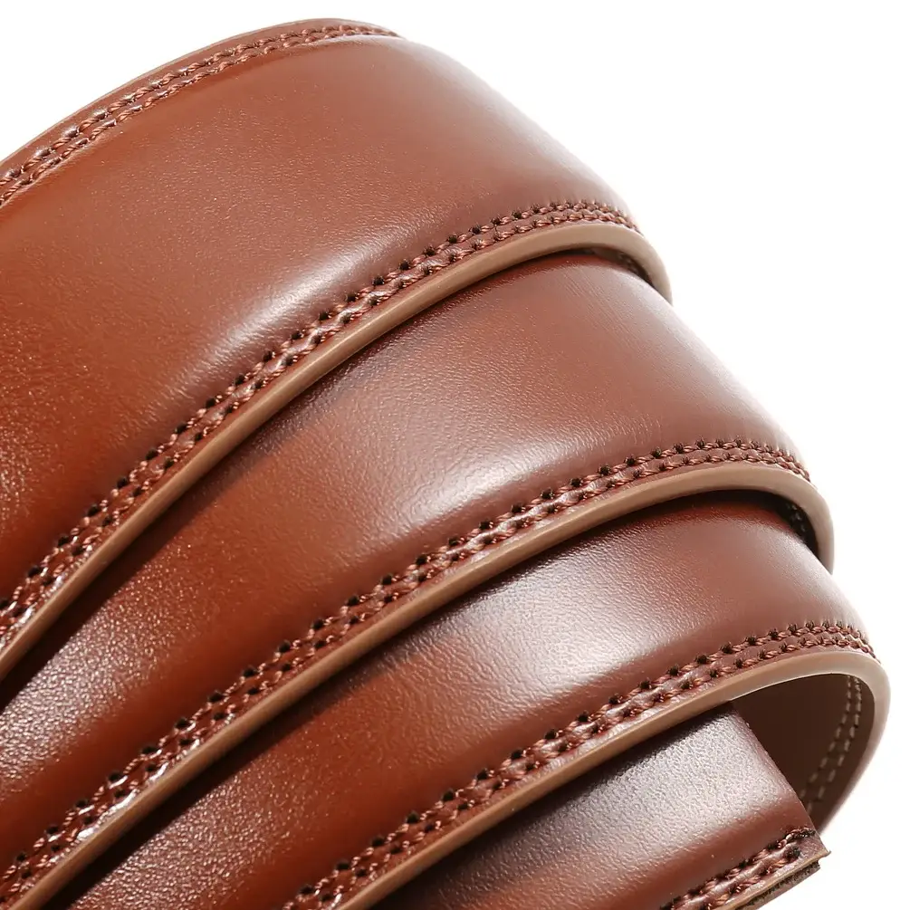 Men's Black Leather Belt with Silver Buckle — feature 22