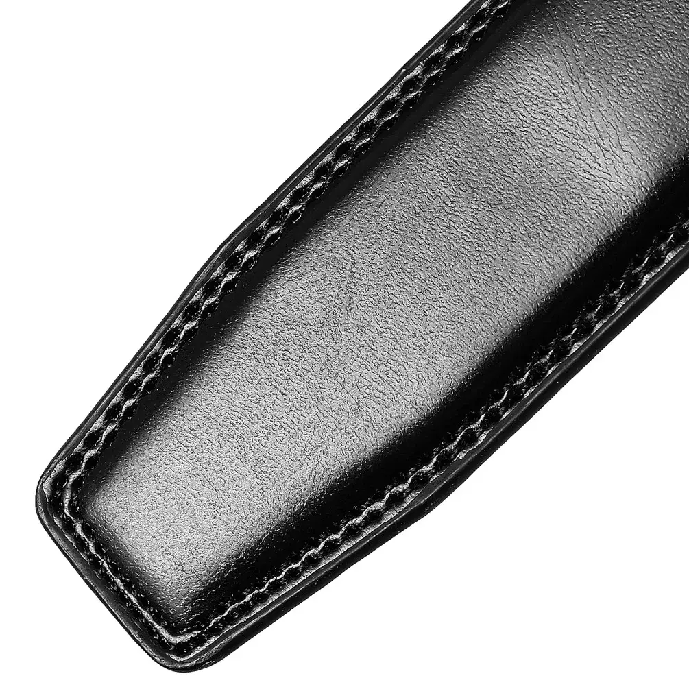 Men's Black Leather Belt with Silver Buckle — feature 24