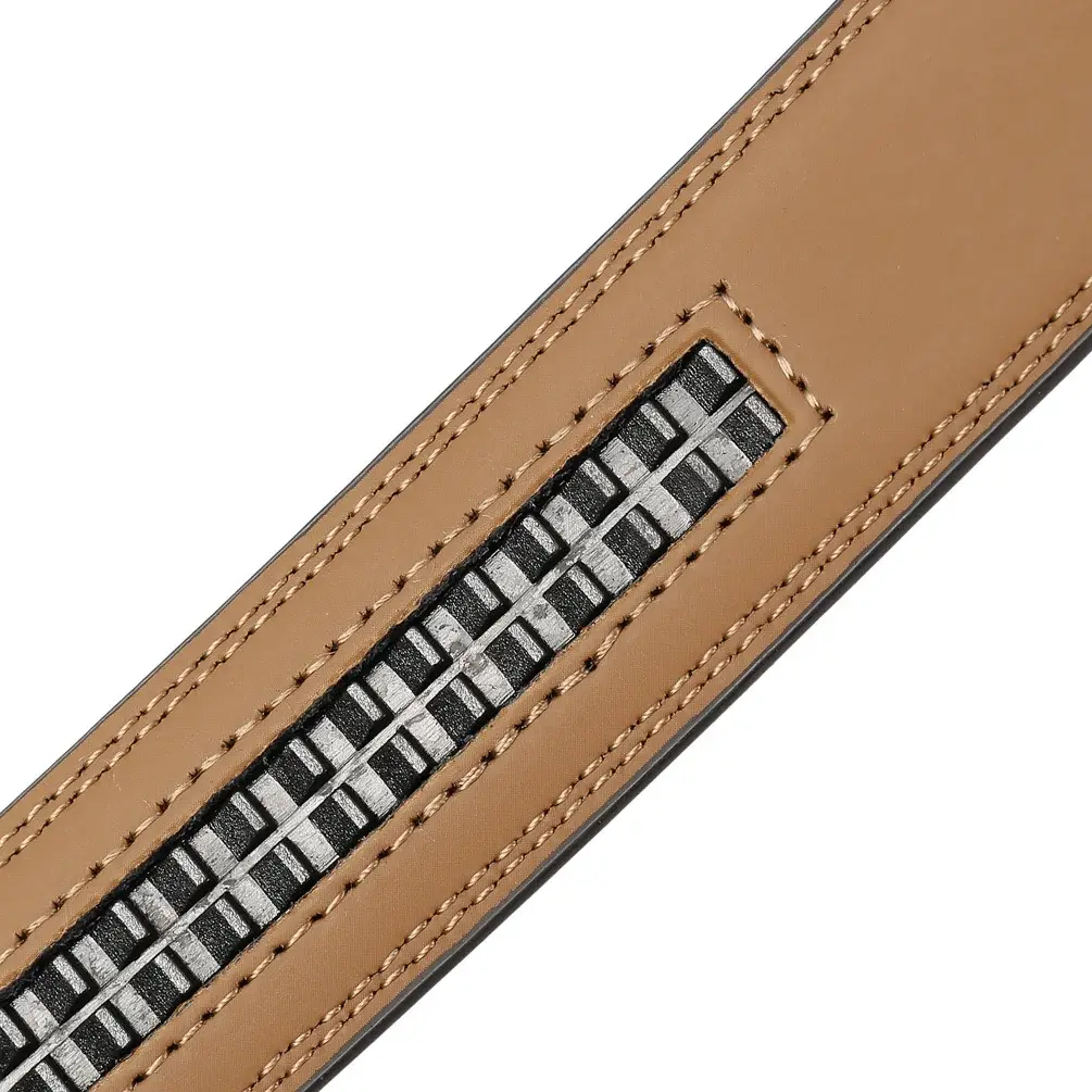 Men's Black Leather Belt with Silver Buckle — feature 26